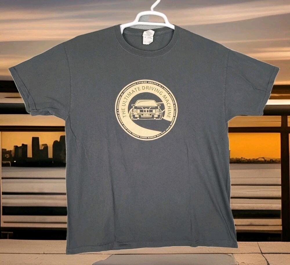 BMW 3 Series Shirt Mens Large Grey The Ultimate Driving Machine Racing Cars VTG